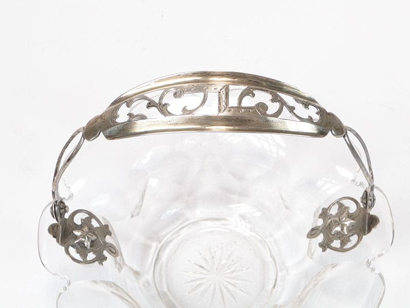 Jardiniere Biedermeier, clear crystal, silver, Norway, 19th century - 363851