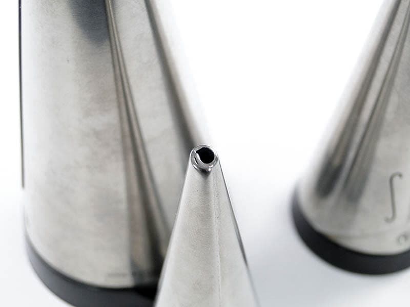 Set of Three Spice Containers, stainless steel silver, plastic black, by P. Forssell, Sweden, 2000s - 363878