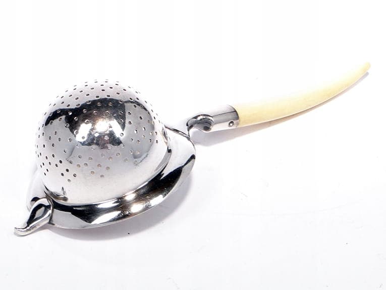 Tea strainer, silver, beige bone, Germany, 19th century - 363896