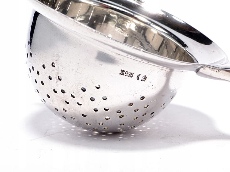 Tea strainer, silver, beige bone, Germany, 19th century - 363898