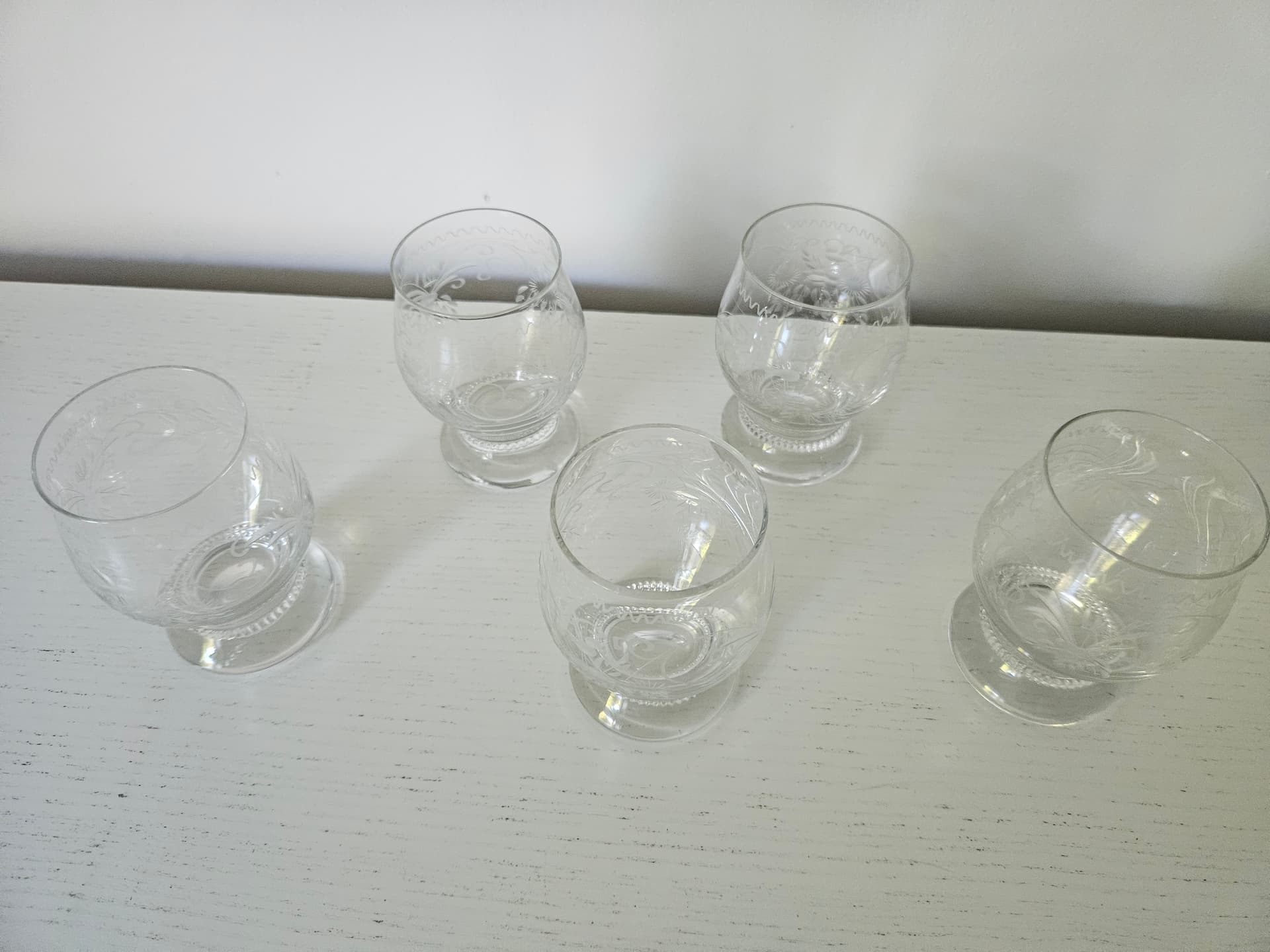Set of five glasses Theresienthal, clear crystal, Germany, 1970s. - 364083