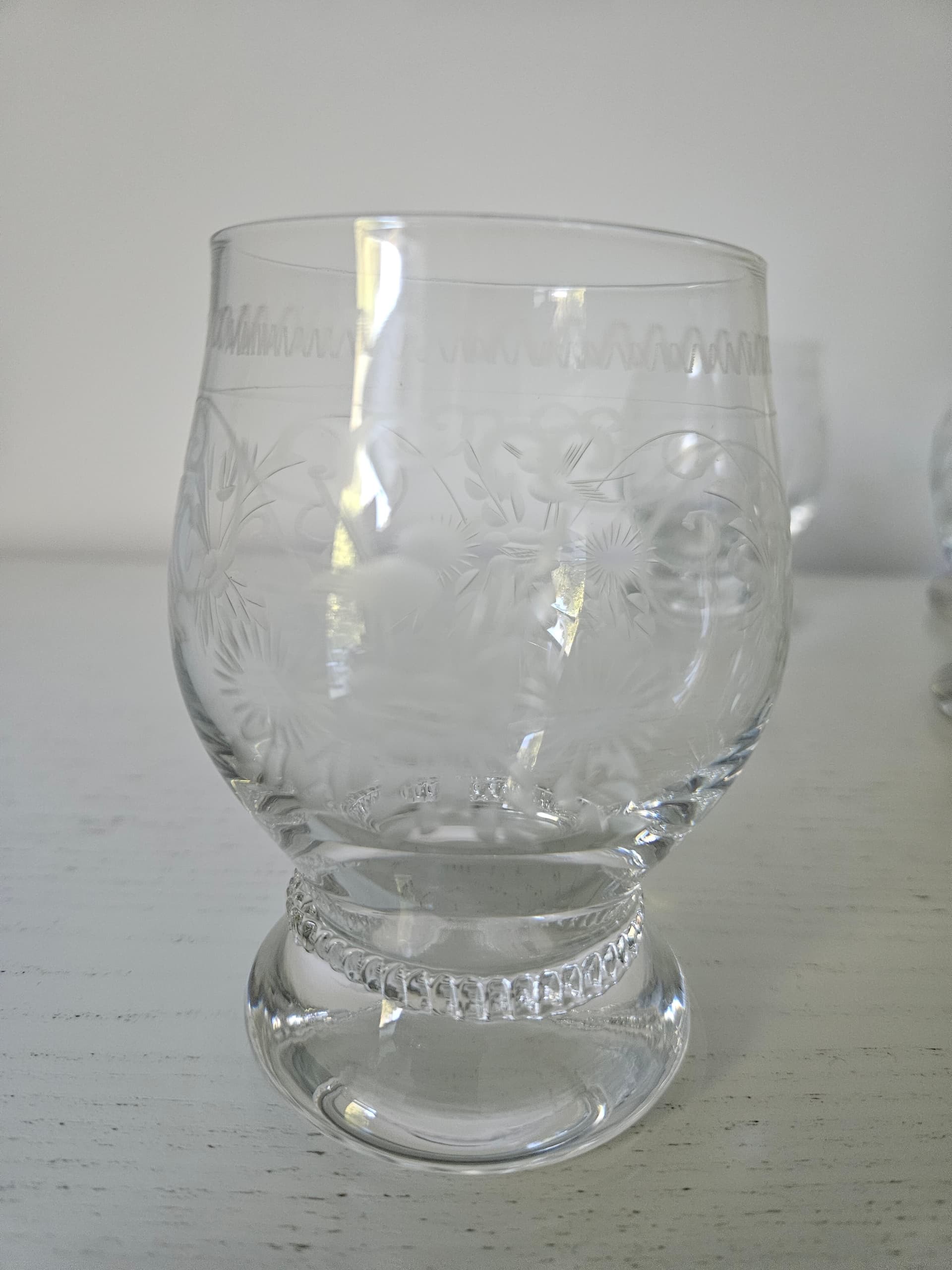Set of five glasses Theresienthal, clear crystal, Germany, 1970s. - 364081