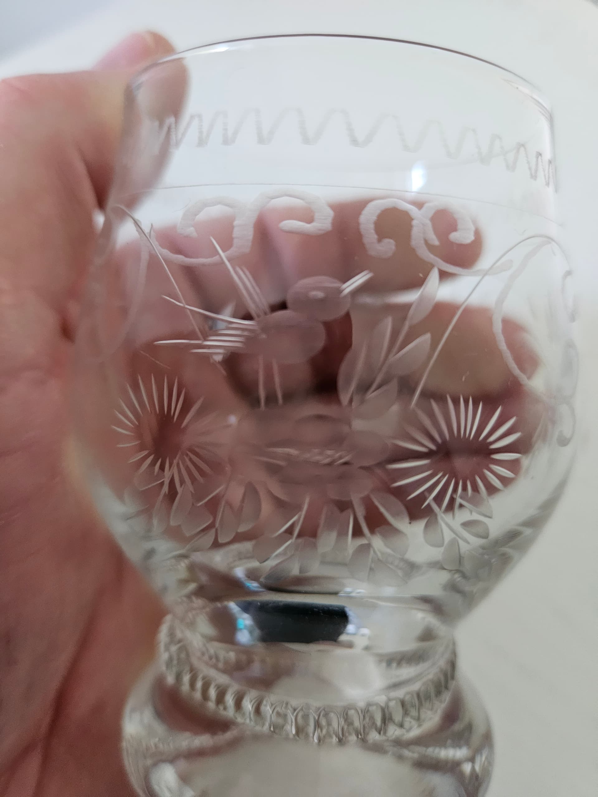 Set of five glasses Theresienthal, clear crystal, Germany, 1970s. - 364086