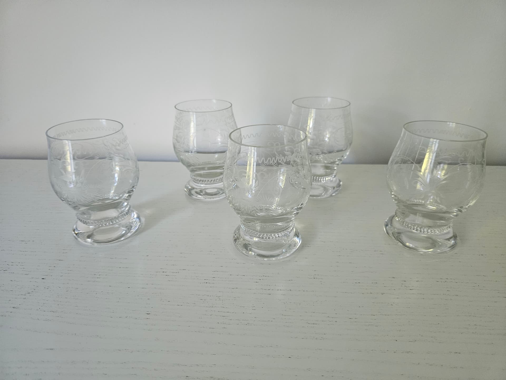 Set of five glasses Theresienthal, clear crystal, Germany, 1970s. - 364082