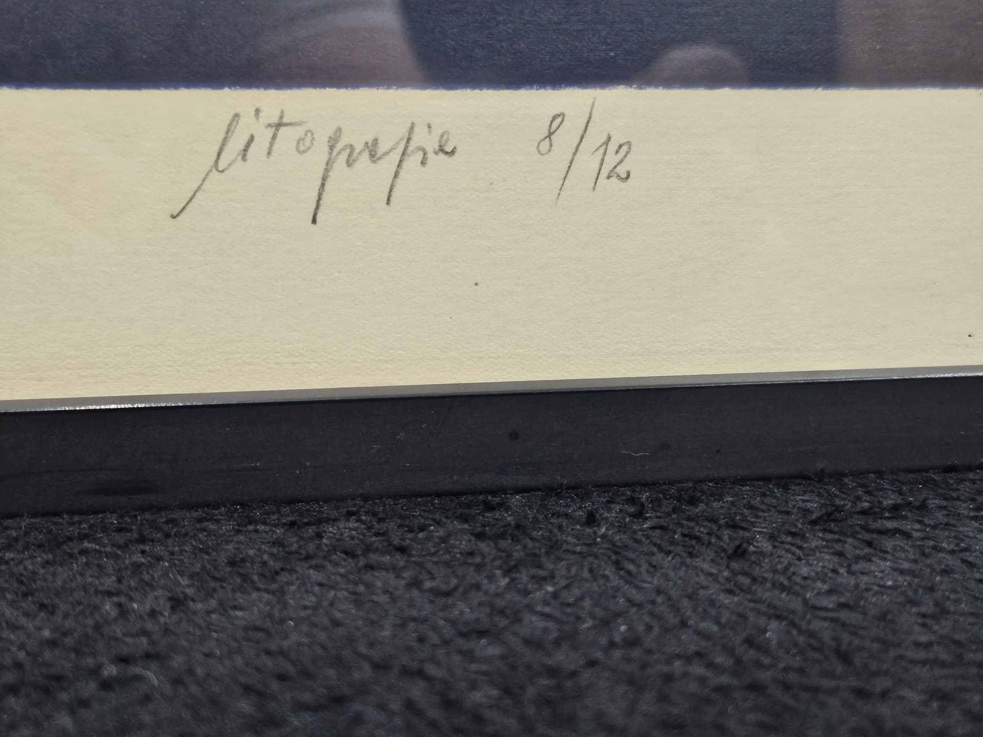 Lithograph Oczekiwanie w błękicie, 70.5x50 cm, blue, by Z. Kopel-Szulc, Poland, 1970s. - 364105