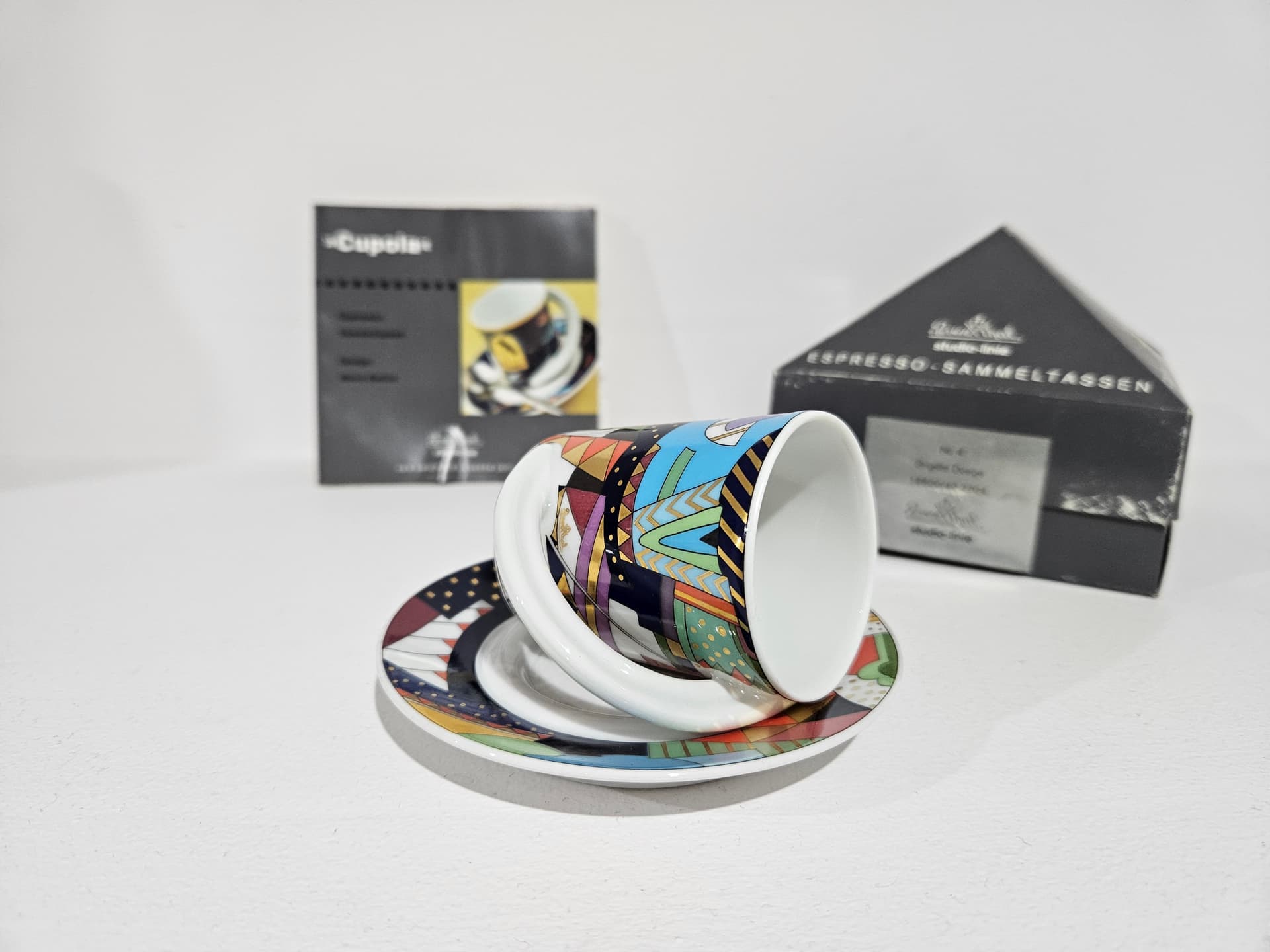 Espresso cup Cupola No. 4, multicolored porcelain, by M. Bellini, Rosenthal, Germany, 1990s. - 364127
