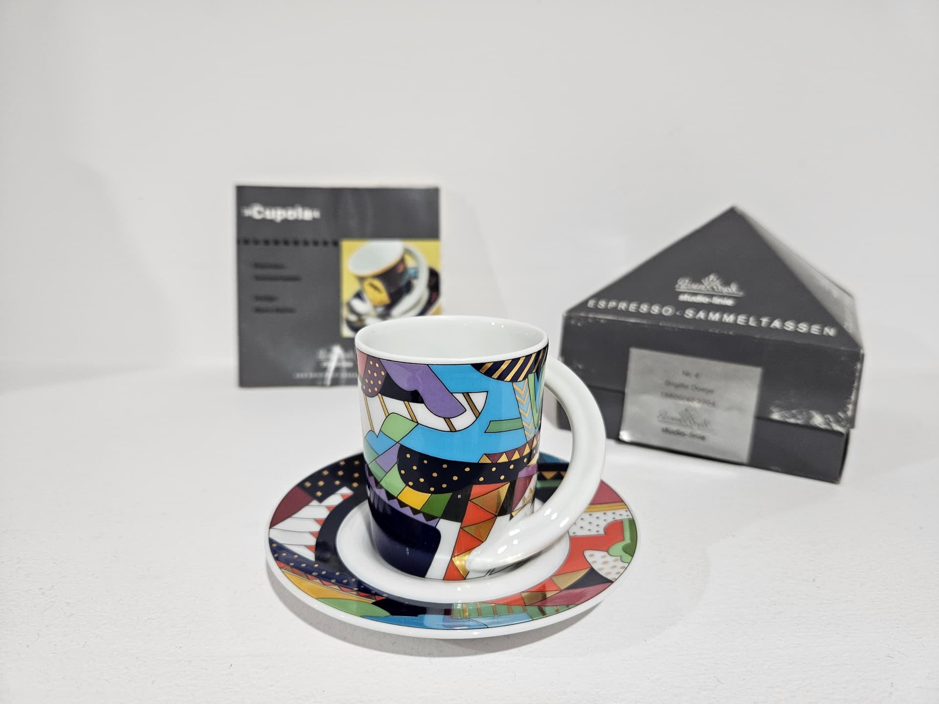 Espresso cup Cupola No. 4, multicolored porcelain, by M. Bellini, Rosenthal, Germany, 1990s. - 364125