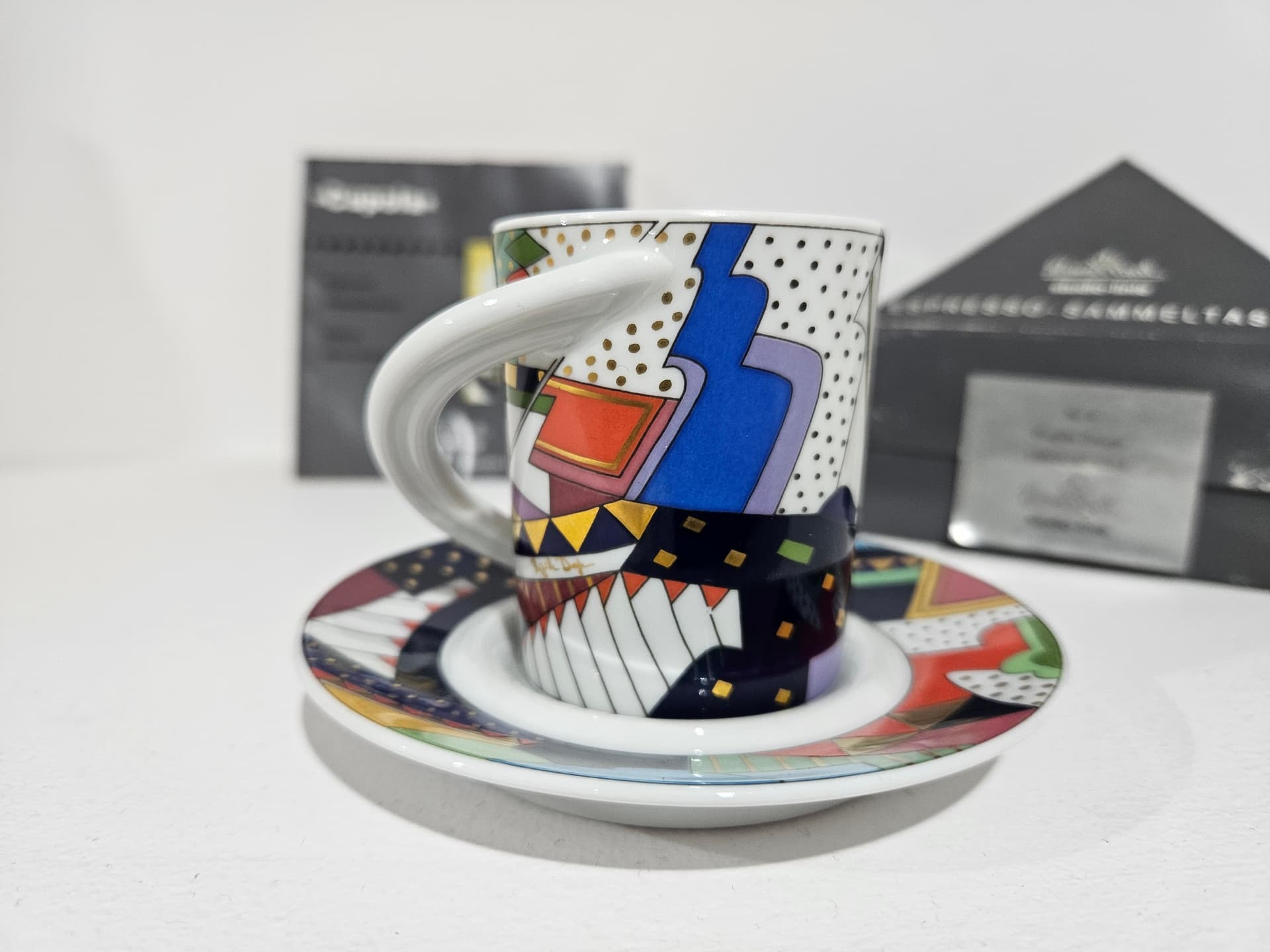 Espresso cup Cupola No. 4, multicolored porcelain, by M. Bellini, Rosenthal, Germany, 1990s. - 364126