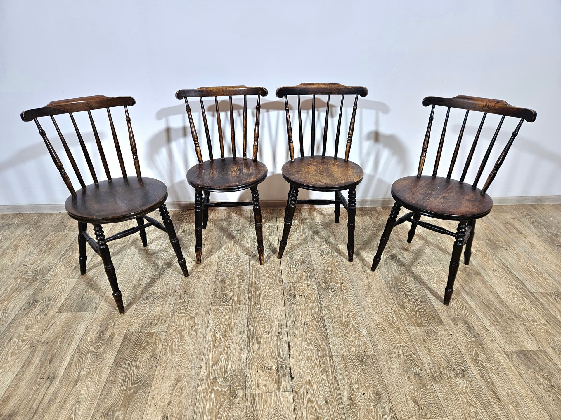Set of four chairs Ibex Penny Windsor, brown beech, Sweden, 1950s. - 364149