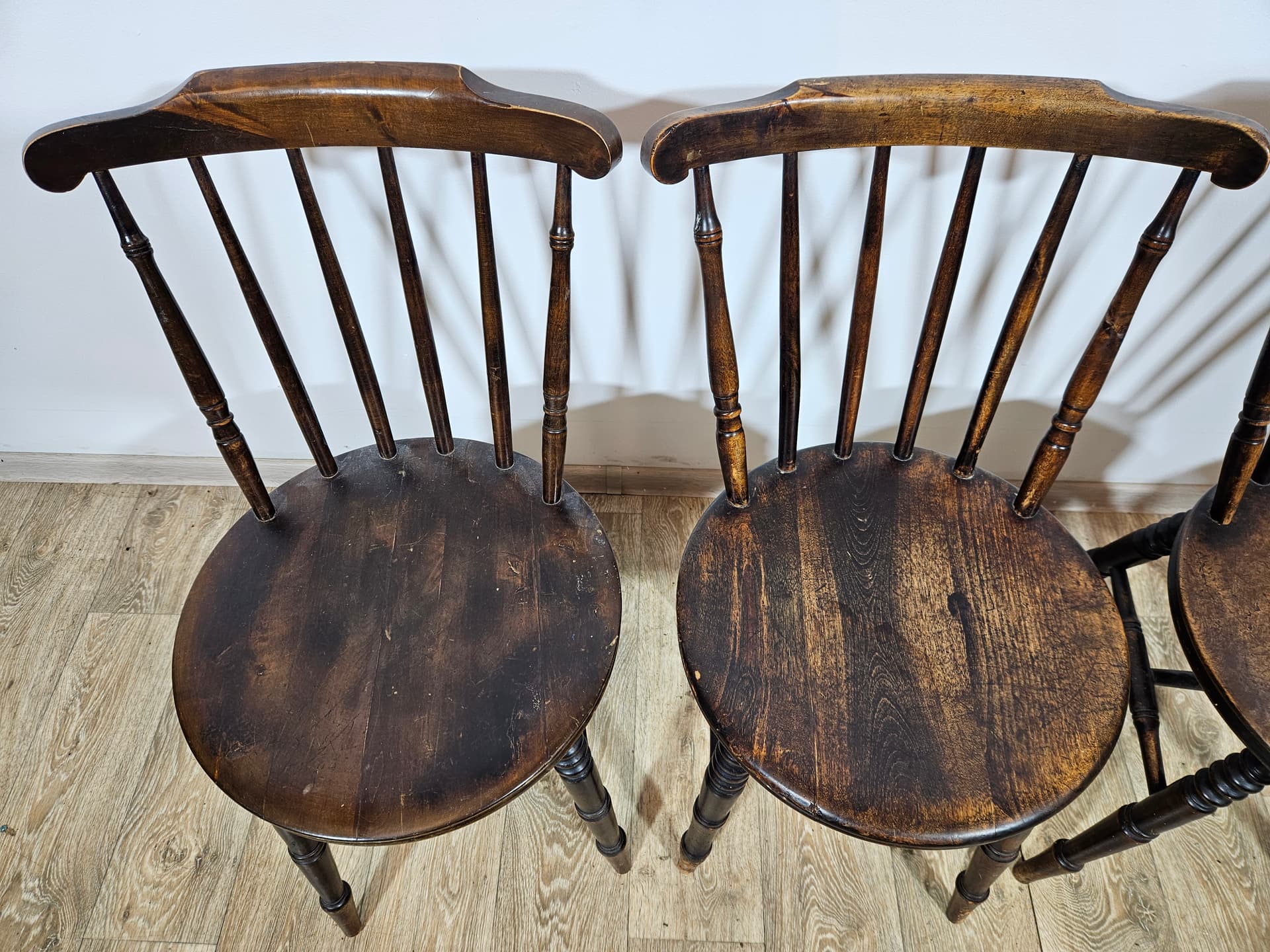 Set of four chairs Ibex Penny Windsor, brown beech, Sweden, 1950s. - 364142