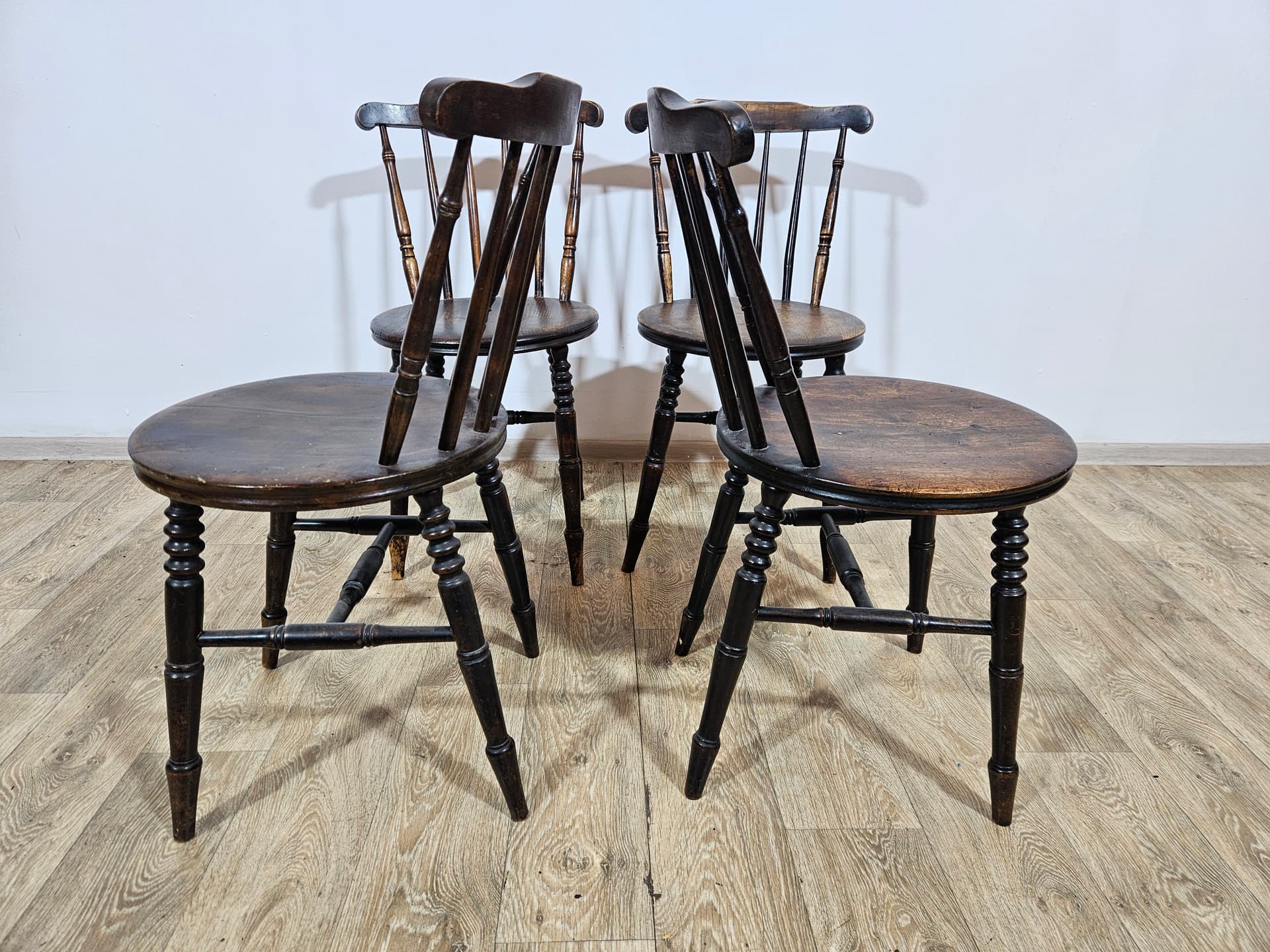 Set of four chairs Ibex Penny Windsor, brown beech, Sweden, 1950s. - 364145