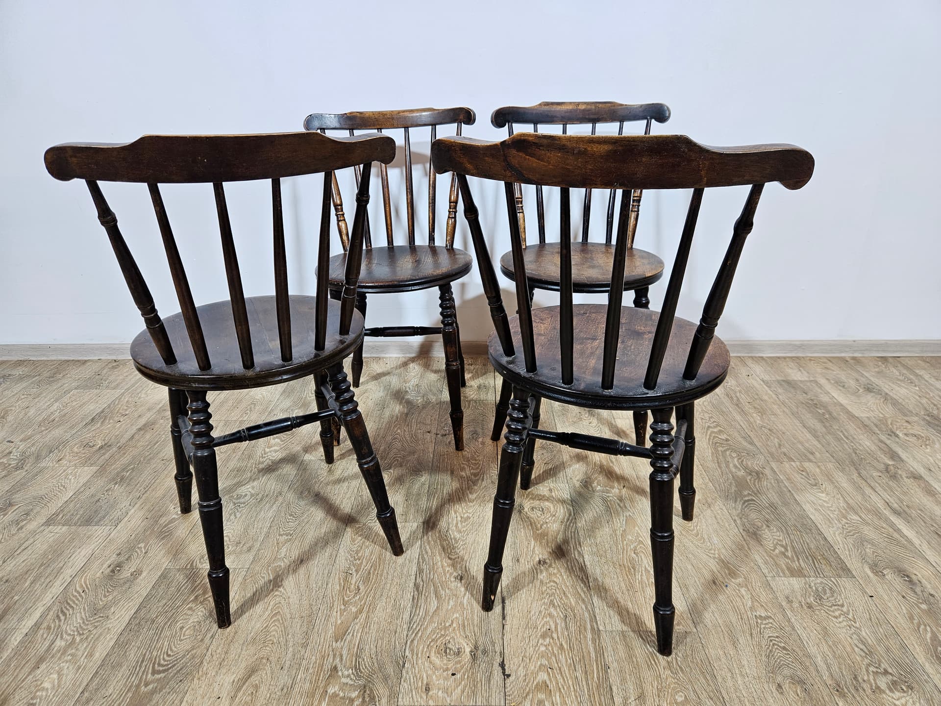 Set of four chairs Ibex Penny Windsor, brown beech, Sweden, 1950s. - 364147