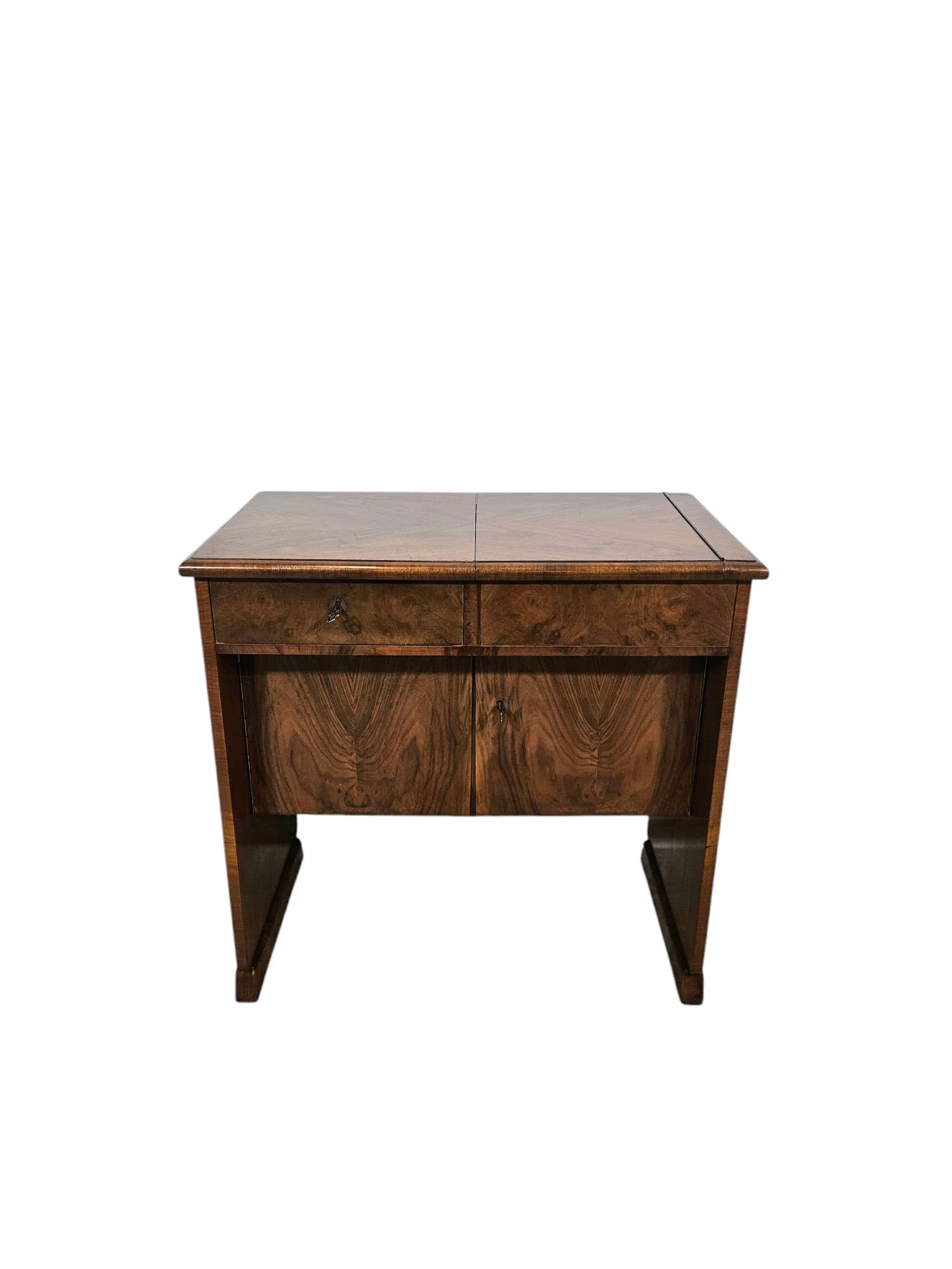 Sewing table Art Deco, brown walnut, Austria, 1940s. - 364203