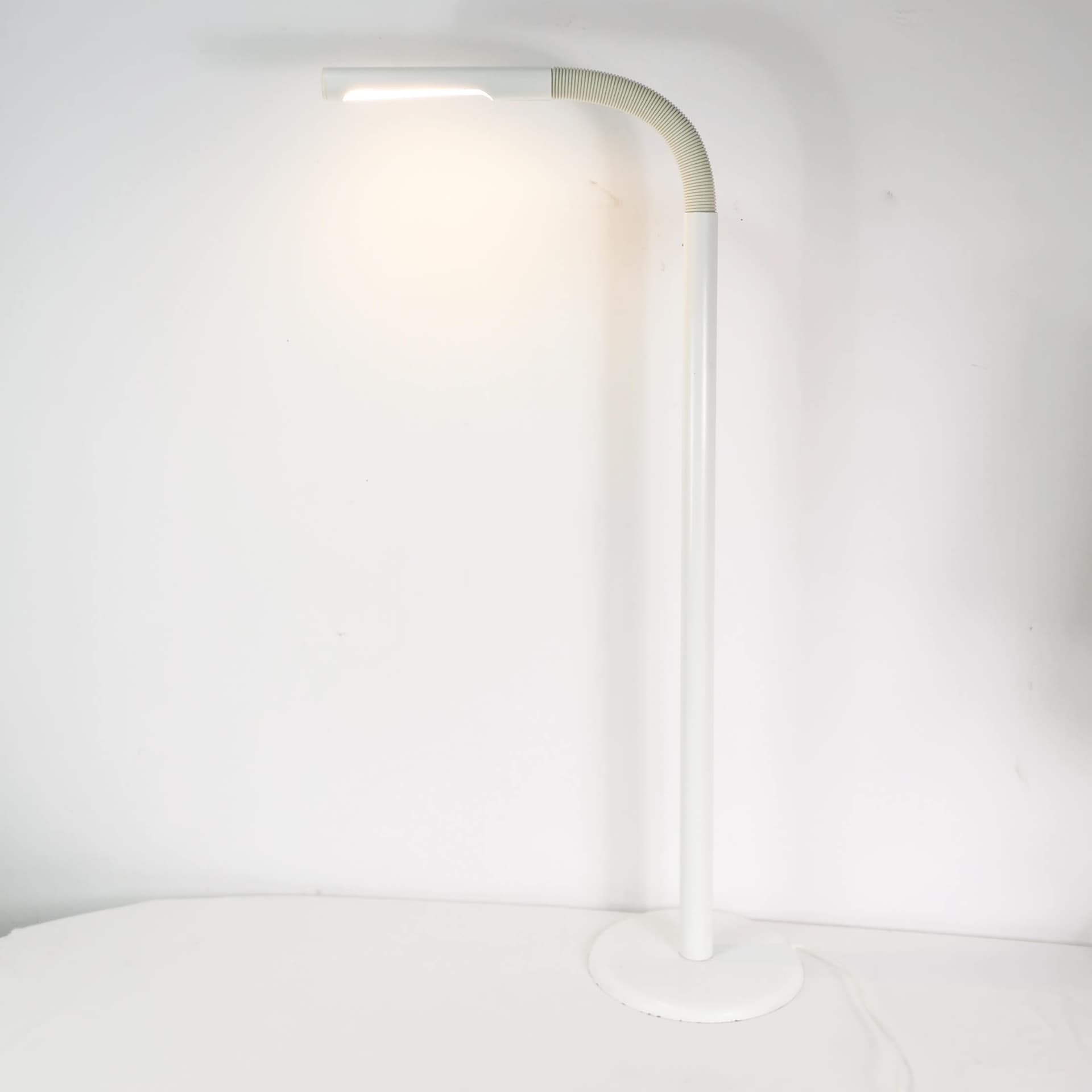 Floor lamp, white, metal, plastic, Denmark, 1970s. - 364269