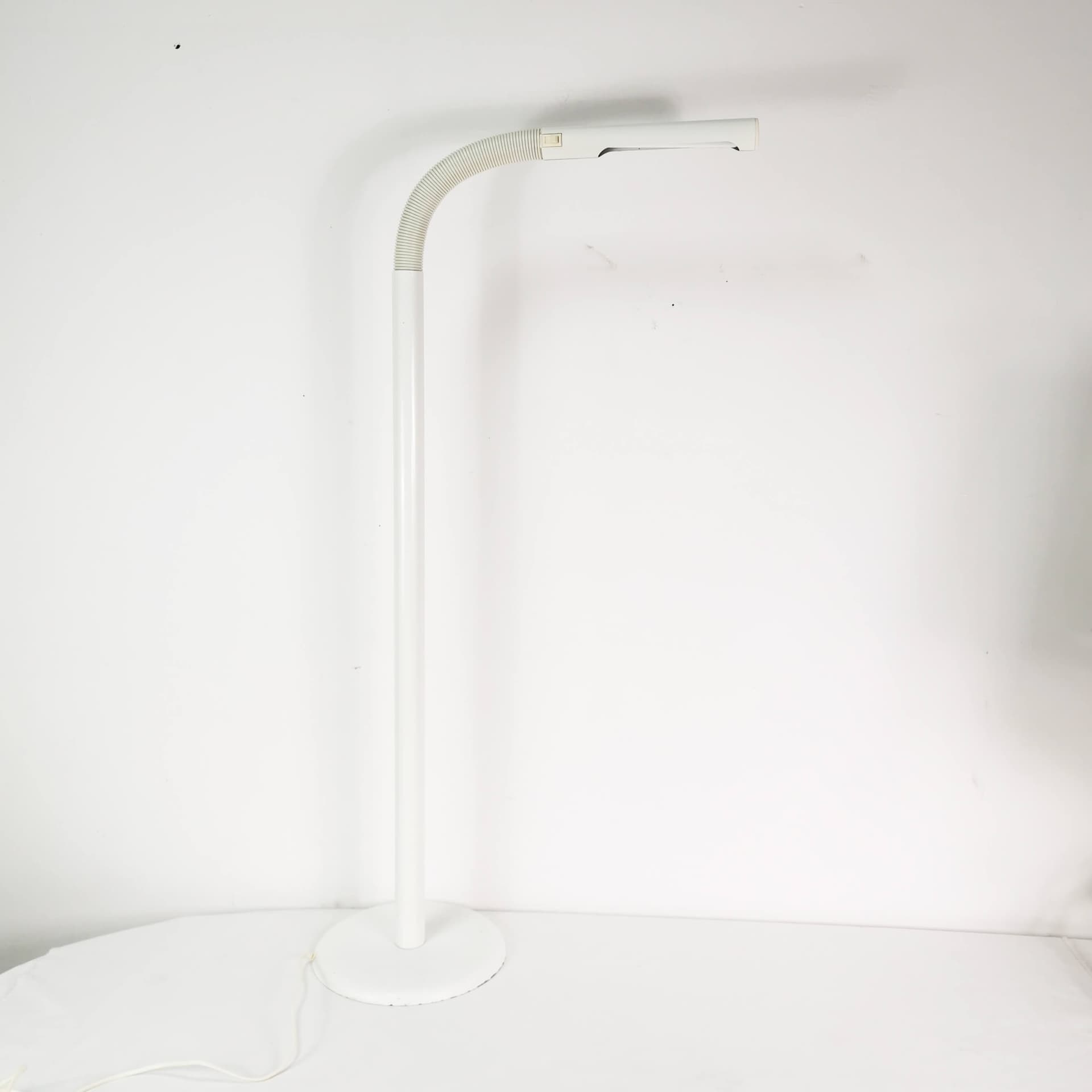Floor lamp, white, metal, plastic, Denmark, 1970s. - 364261