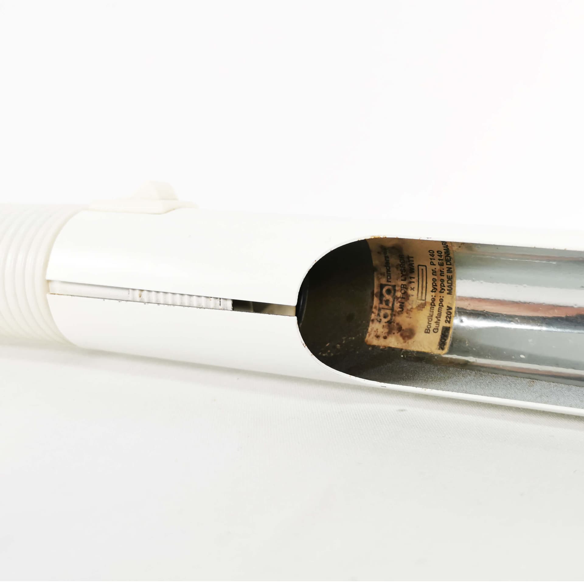 Floor lamp, white, metal, plastic, Denmark, 1970s. - 364270