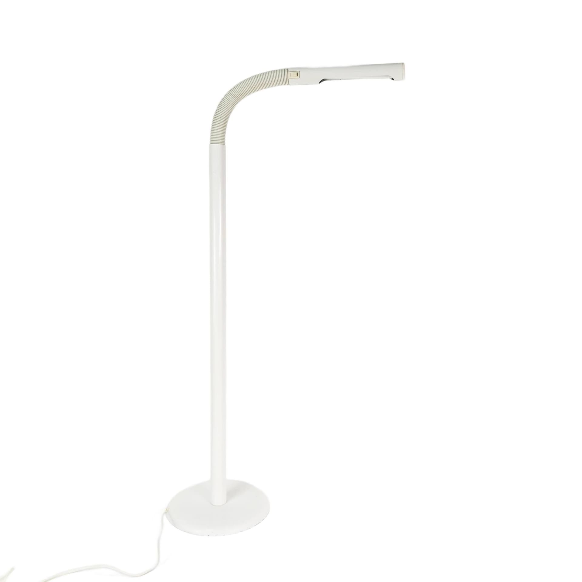 Floor lamp, white, metal, plastic, Denmark, 1970s.