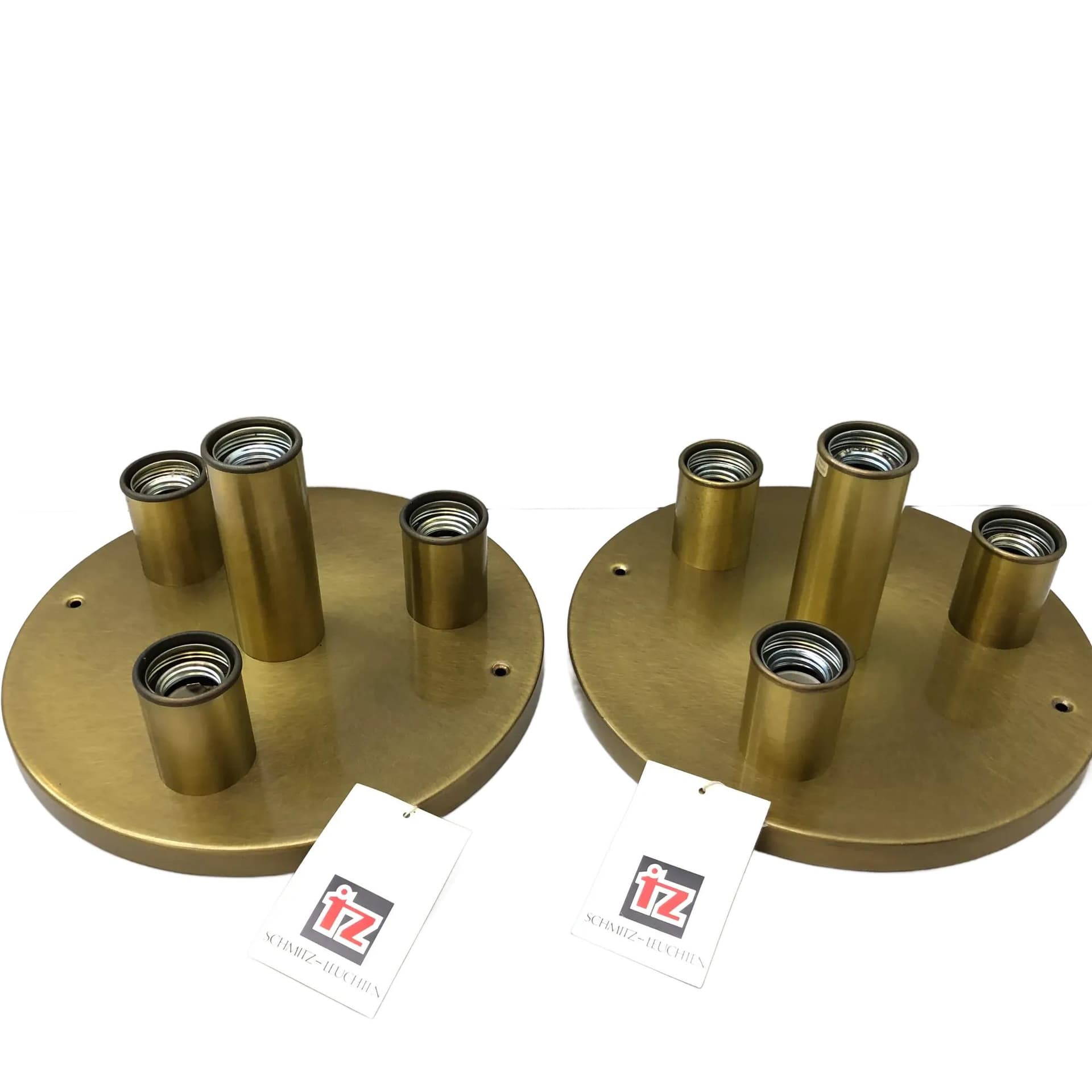 Para plafonów, mosiądz złoty, TZ Schmitz Leuchten, Niemcy, lata 70.