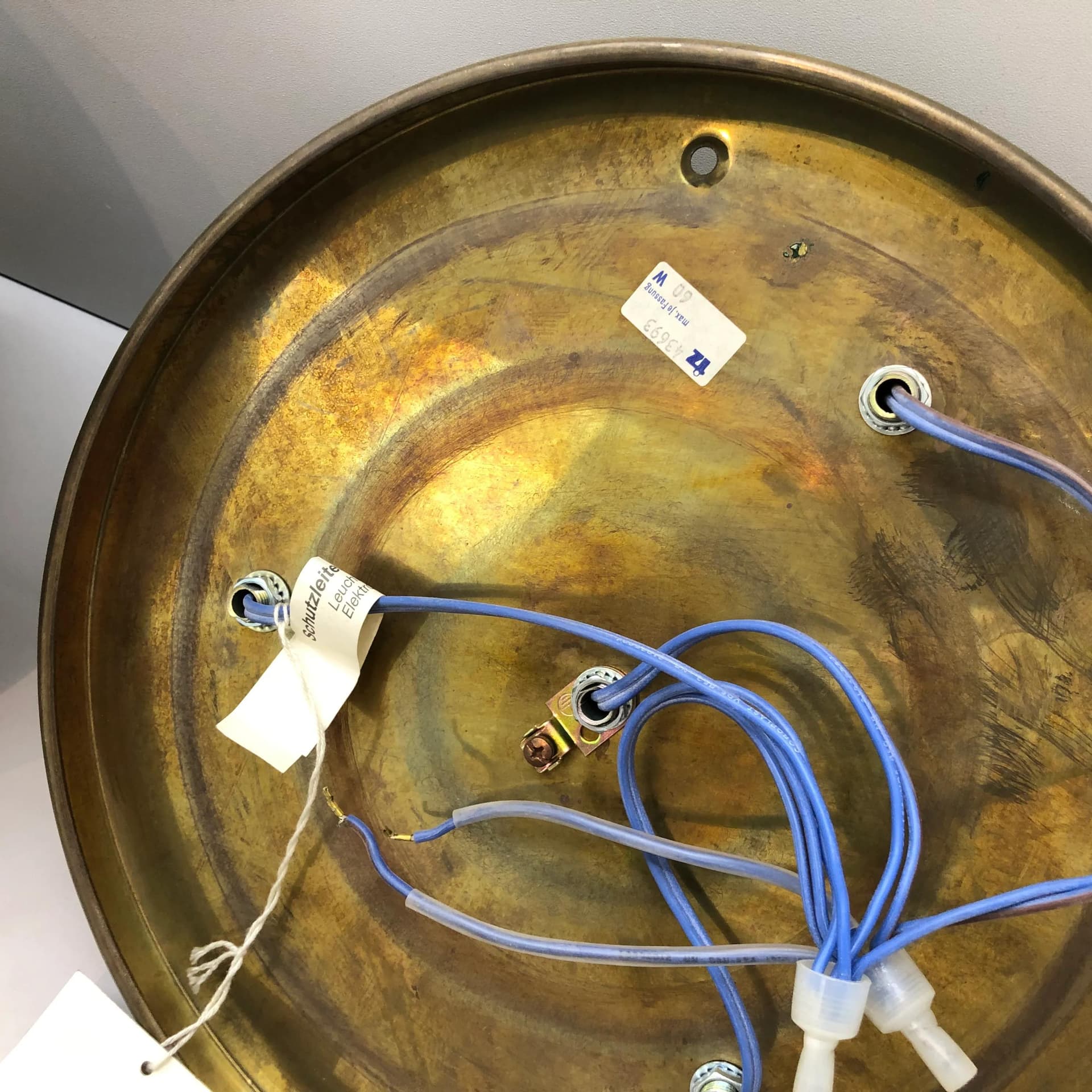 Para plafonów, mosiądz złoty, TZ Schmitz Leuchten, Niemcy, lata 70. - 26626