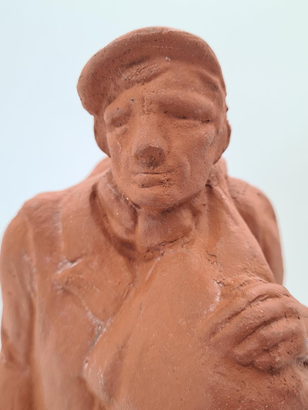 Genre sculpture, orange terracotta, 19th century - 364305