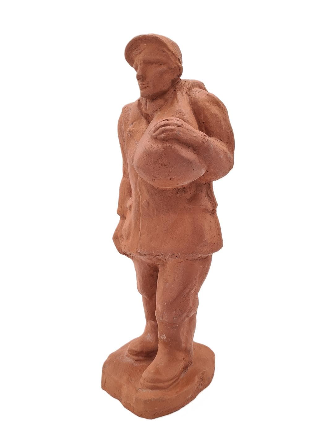 Genre sculpture, orange terracotta, 19th century - 364303
