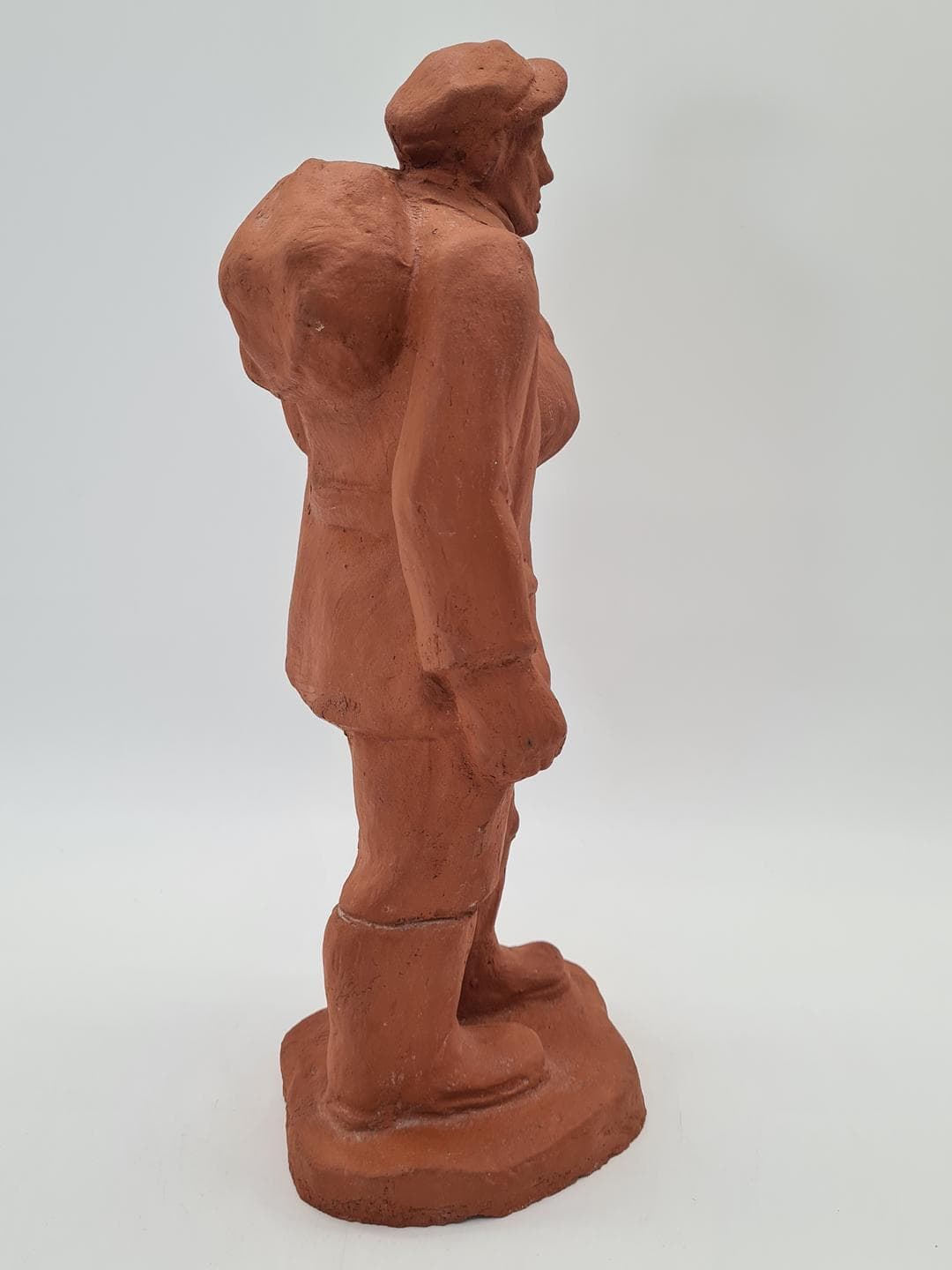Genre sculpture, orange terracotta, 19th century - 364306