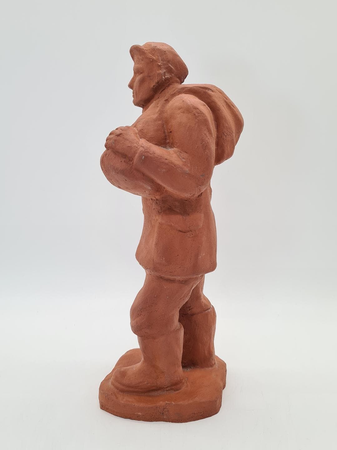 Genre sculpture, orange terracotta, 19th century - 364309