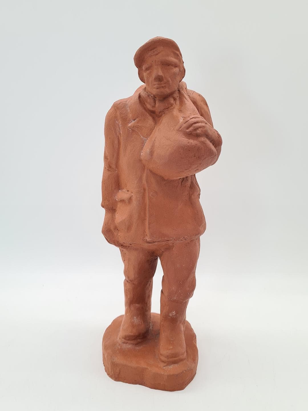 Genre sculpture, orange terracotta, 19th century - 364310