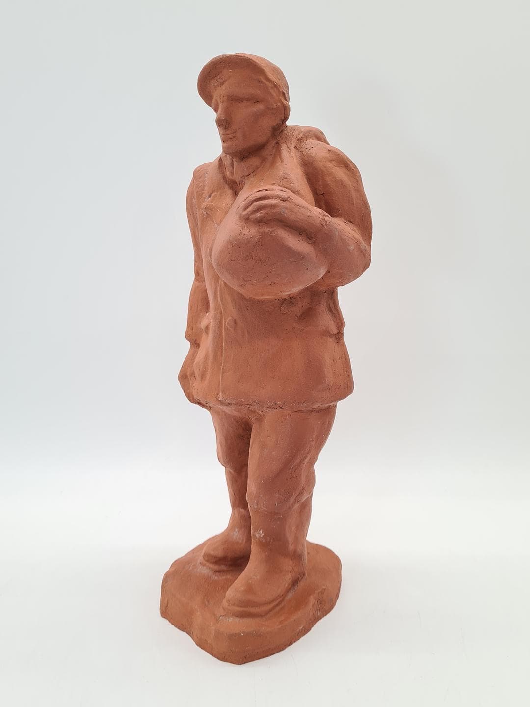 Genre sculpture, orange terracotta, 19th century - 364308