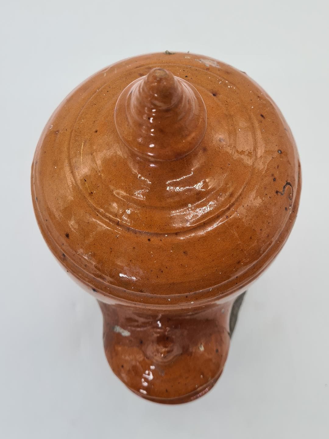 Bird feeder, honey brown, ceramic, Central Europe, early 20th century - 364319