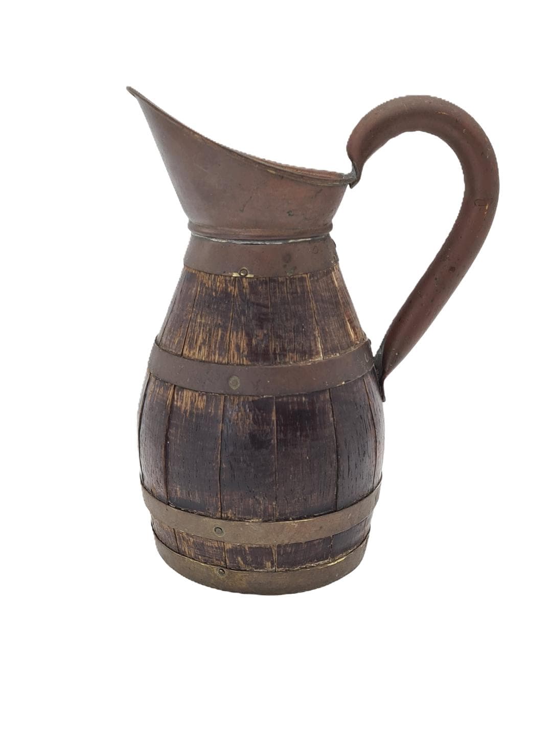 Jug Barrel, brown, wood brass, Central Europe, 19th century