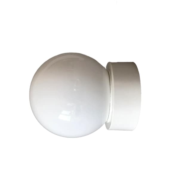 Biały, minimalistyczny kinkiet bakelitowo-szklany, Holandia, lata 90. - WYMIARY