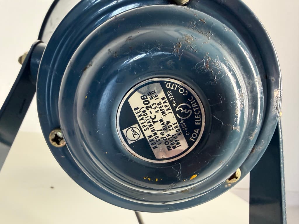 Horn speaker TC-30B, blue black metal, TOA Electric, Japan, 1970s. - 364379