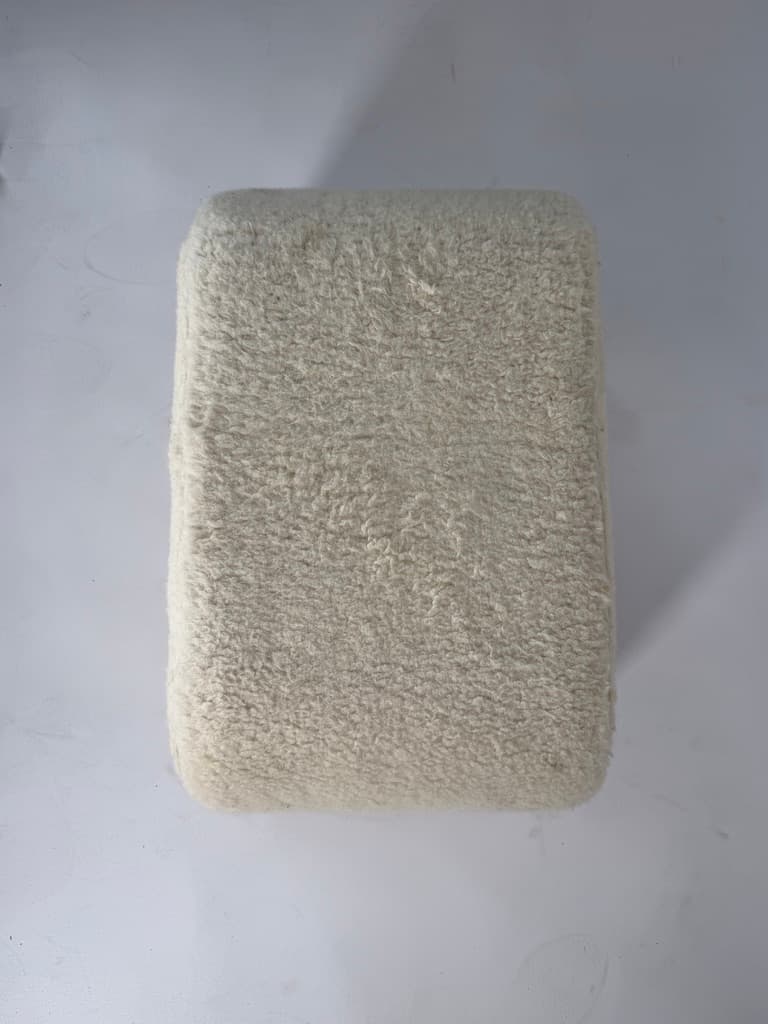 Puf bouclé kremowy, Dania, lata 90. - 364388