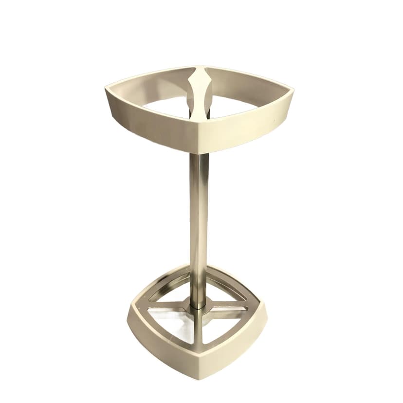 Parasolnik modernistyczny, biały, plastik, aluminium, Szwecja, lata 70.