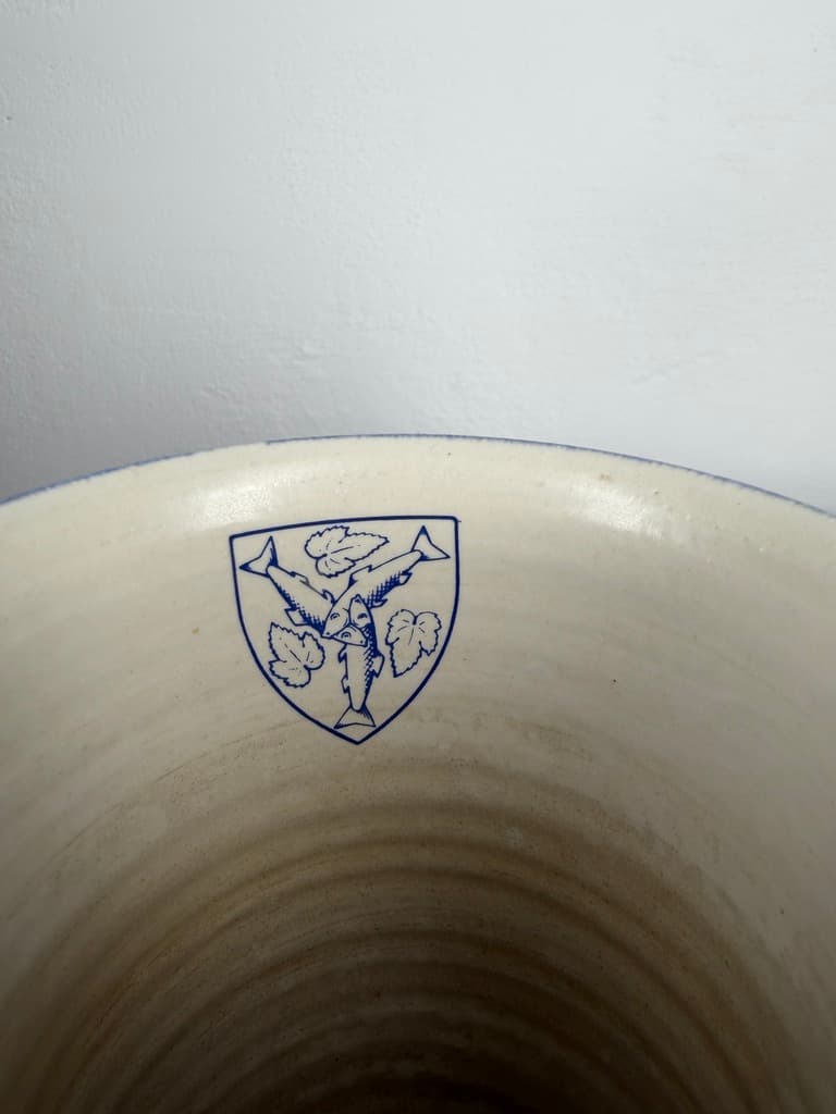 Zestaw dwóch wazonów, ceramika niebieski zielony brązowy beżowy, Dania, lata 60. - 364449