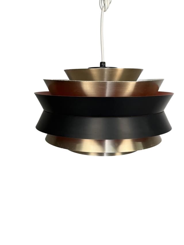 Pendant lamp Trava, gold black red, metal, by C. Thore, Granhaga Metallindustri, Sweden, 1970s. - DIMENSION