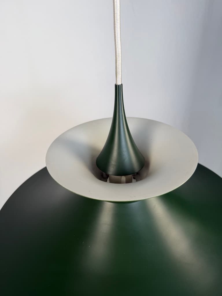 Pendant lamp Radius I, Ø48 cm, green steel, by E. Balslev, Fog & Mørup, Denmark, 1970s. - 364569