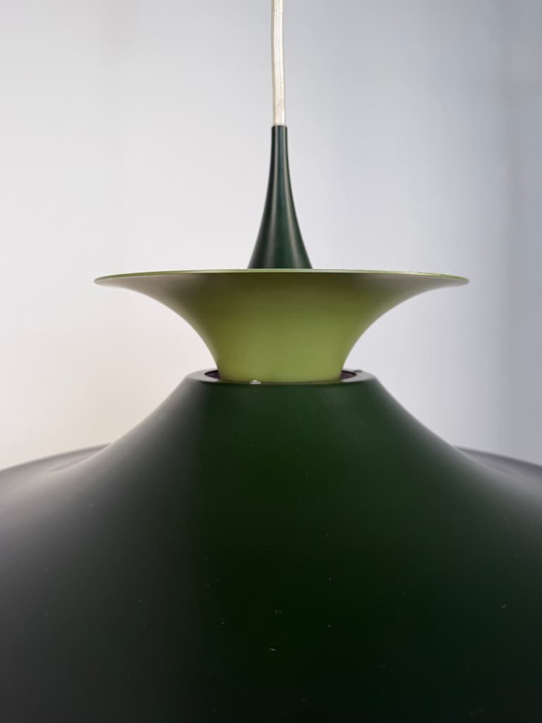 Pendant lamp Radius I, Ø48 cm, green steel, by E. Balslev, Fog & Mørup, Denmark, 1970s. - 364568