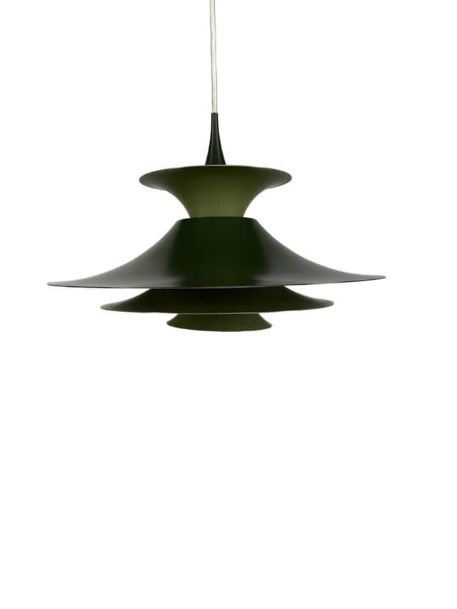 Pendant lamp Radius I, Ø48 cm, green steel, by E. Balslev, Fog & Mørup, Denmark, 1970s. - DIMENSION