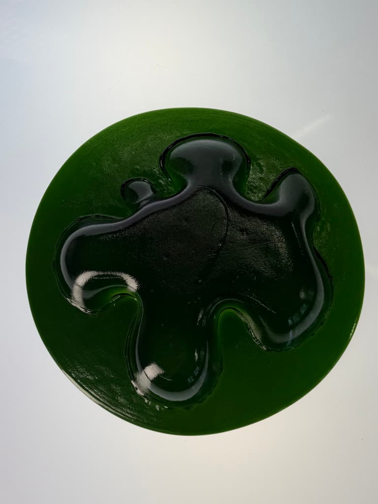 Bowl Ikebana, green glass, by M. Bang, Holmegaard, Denmark, 1970s. - 364581