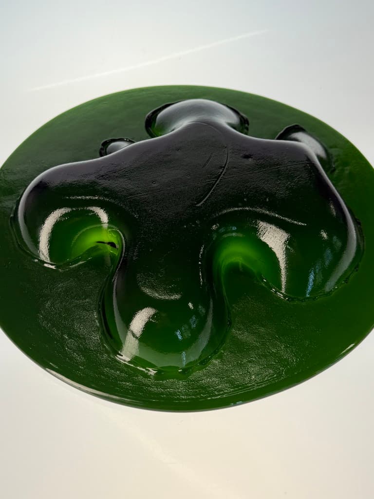Bowl Ikebana, green glass, by M. Bang, Holmegaard, Denmark, 1970s. - 364587
