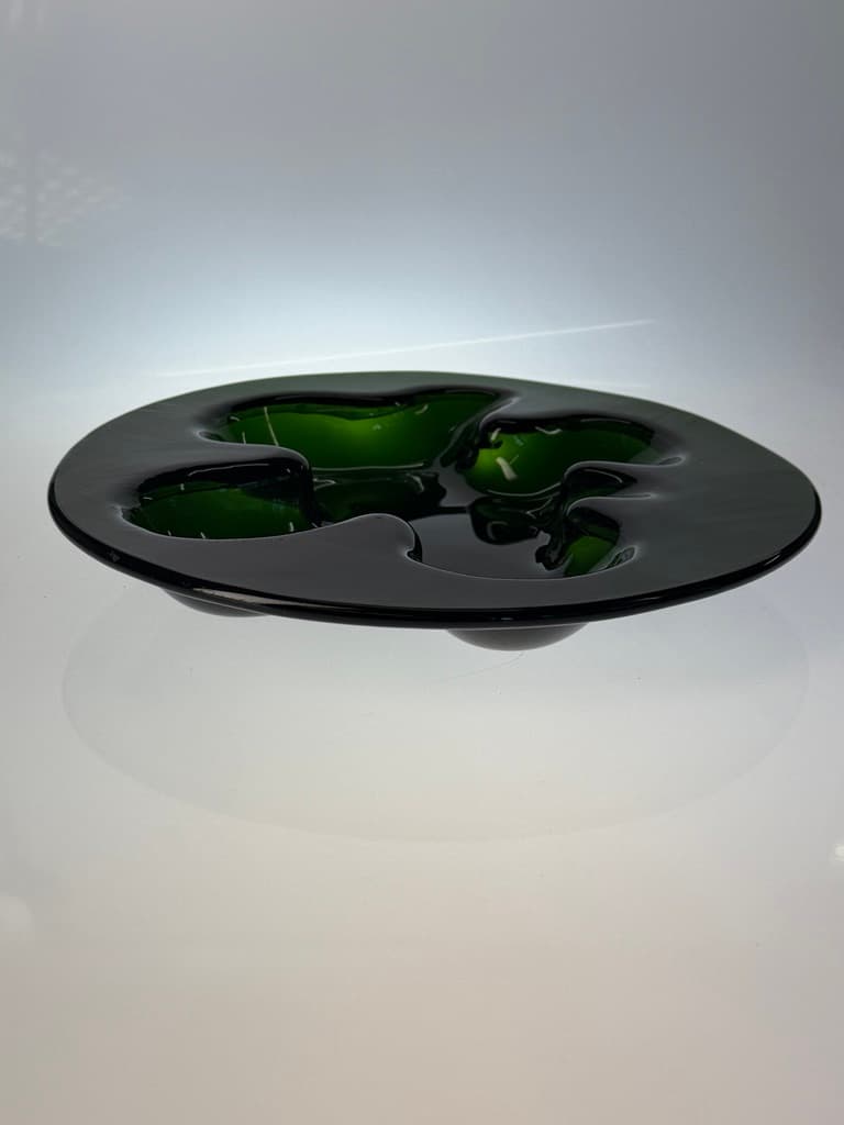 Bowl Ikebana, green glass, by M. Bang, Holmegaard, Denmark, 1970s. - 364583