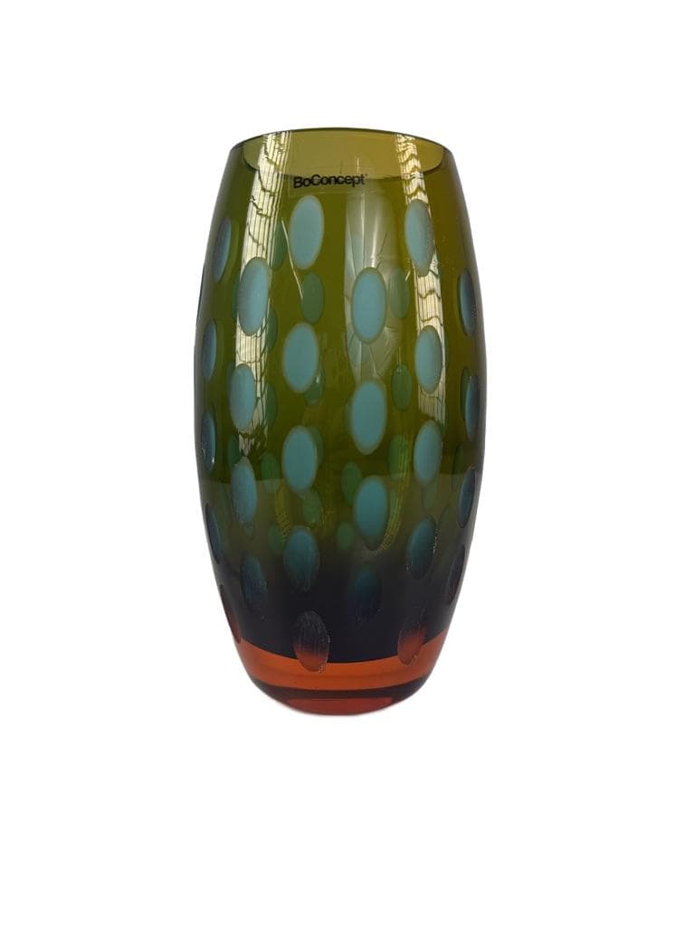 Wazon Thumbprint, zielony niebieski pomarańczowy czerwony, szkło, Dania