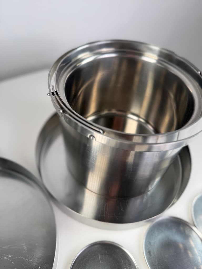 Bar set Cylinda-Line, silver stainless steel, by A. Jacobsen, Denmark, 1960s. - 364645