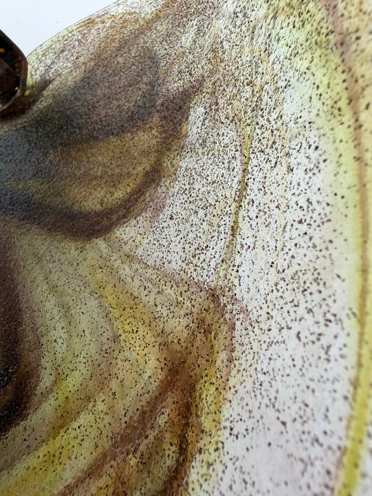 Wall lamp Glassplattelampet, amber glass, by P. Lütken, Holmegaard, Denmark, 1970s. - 364661