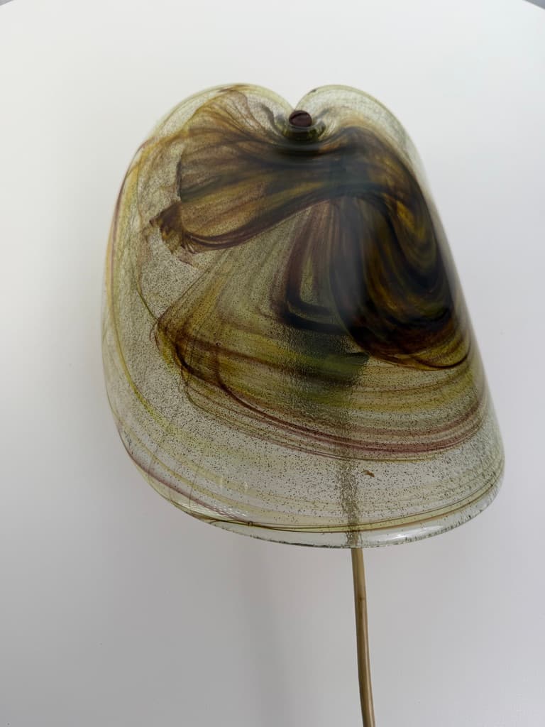 Wall lamp Glassplattelampet, amber glass, by P. Lütken, Holmegaard, Denmark, 1970s. - 364655