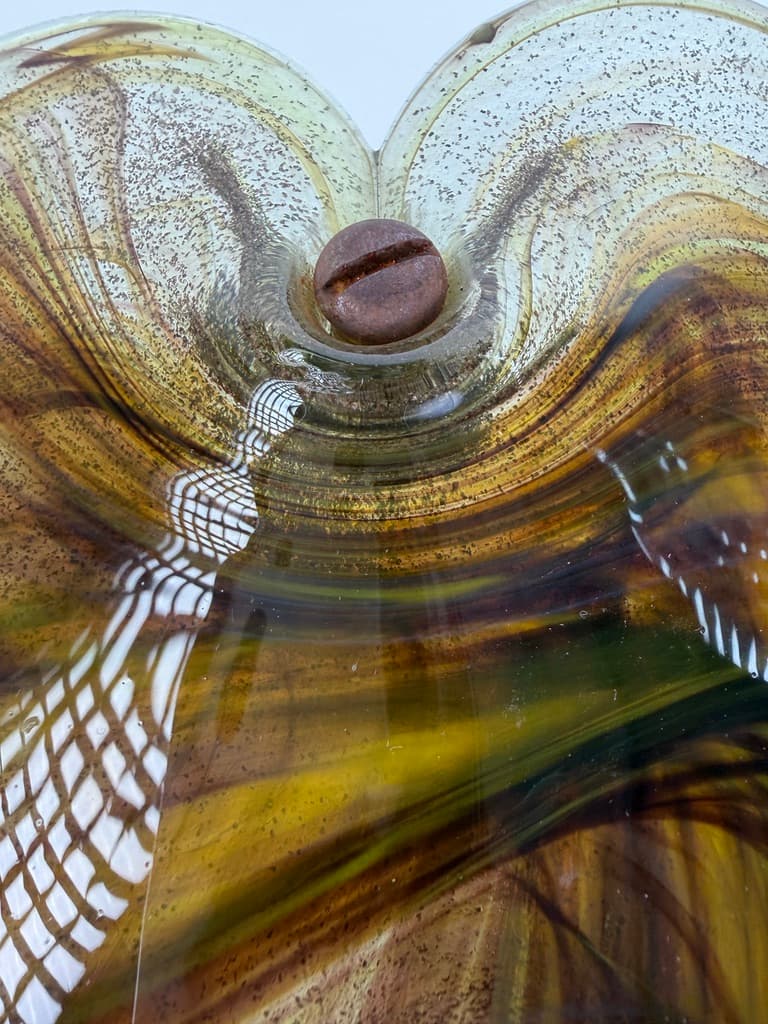 Wall lamp Glassplattelampet, amber glass, by P. Lütken, Holmegaard, Denmark, 1970s. - 364660