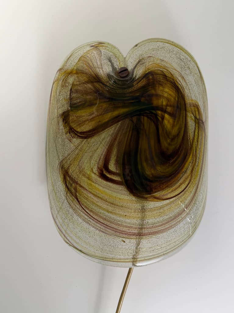 Wall lamp Glassplattelampet, amber glass, by P. Lütken, Holmegaard, Denmark, 1970s. - 364654