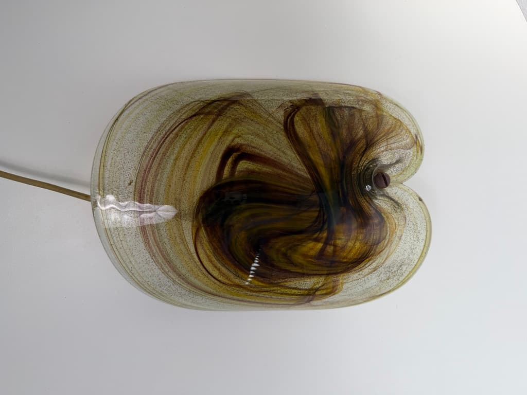 Wall lamp Glassplattelampet, amber glass, by P. Lütken, Holmegaard, Denmark, 1970s. - 364656